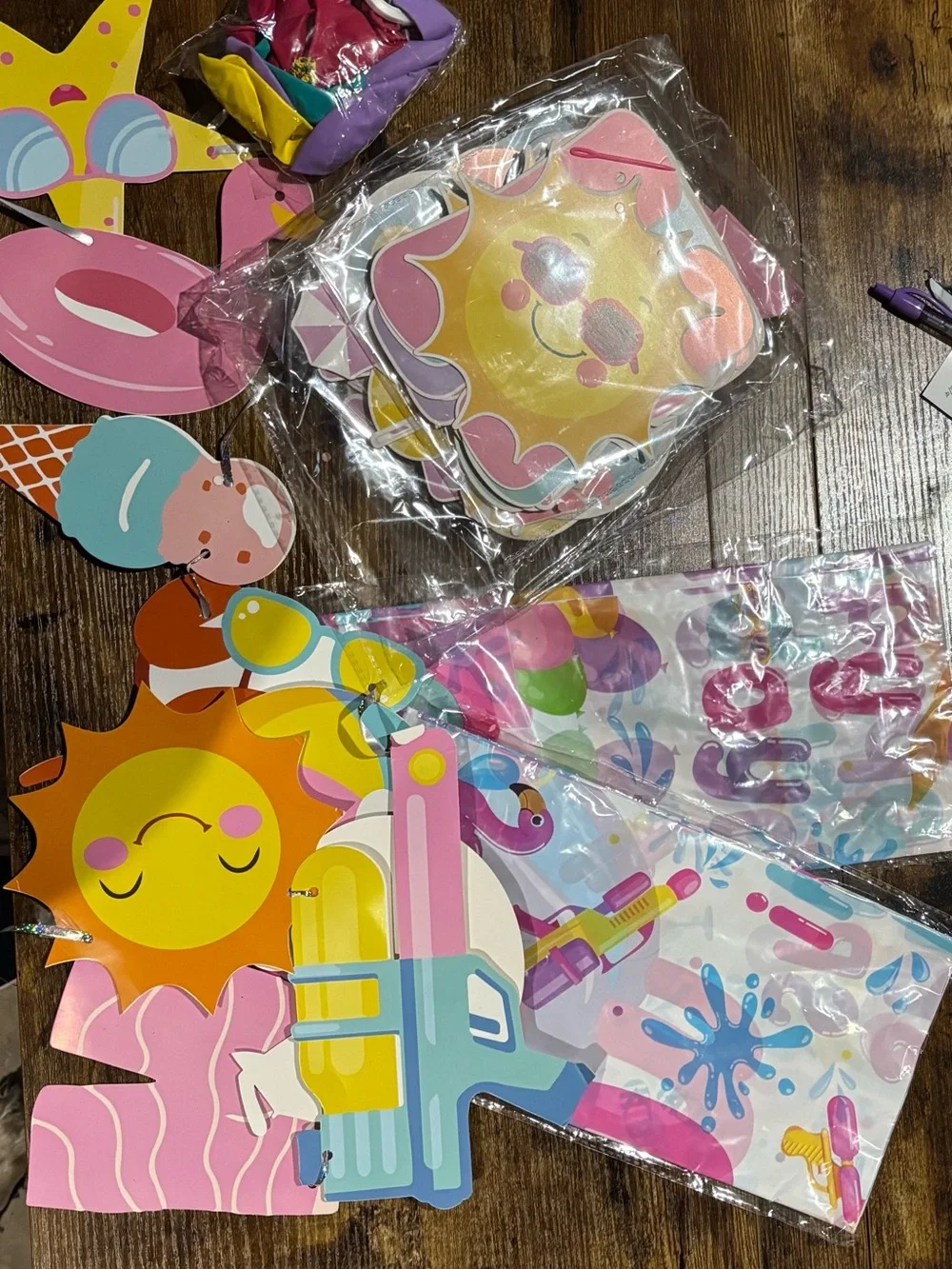 Summer Sunshine Party Banner - Cute Sun & Pool Float Decorations